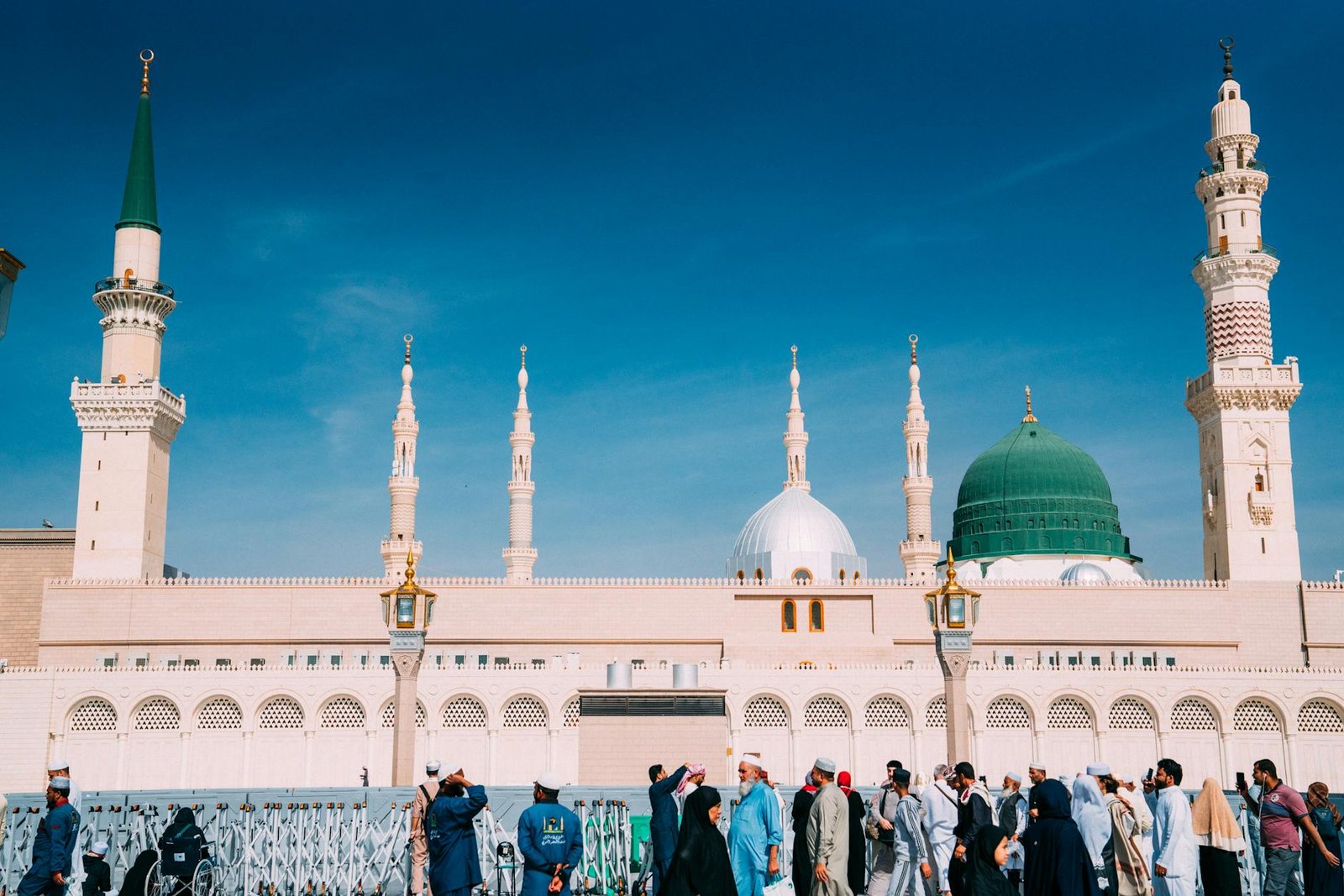 people at prophets mosque in medina