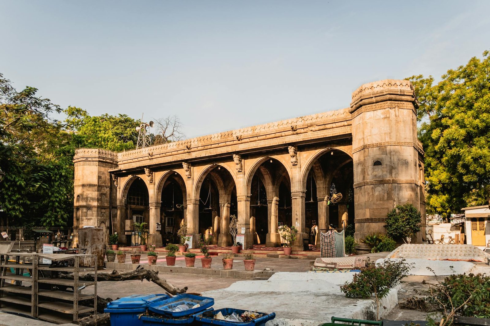 view of the sidi saiyyed mosque in ahmedabad gujarat india