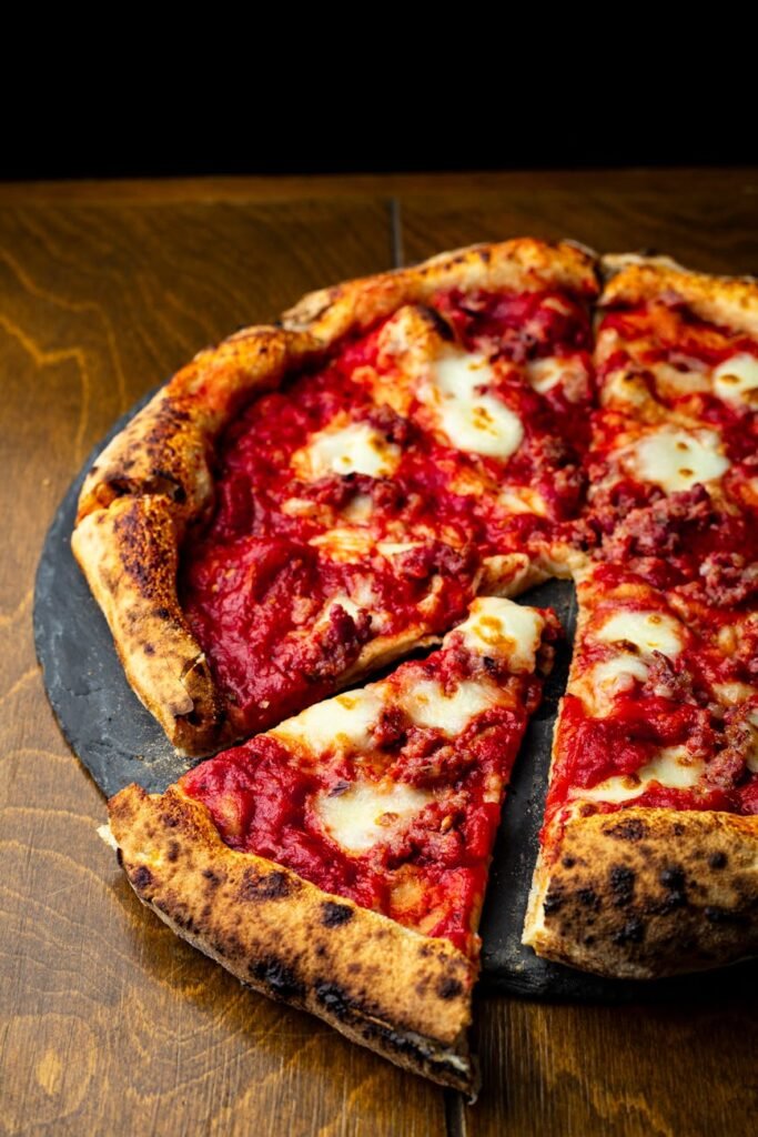 pizza cut into slices