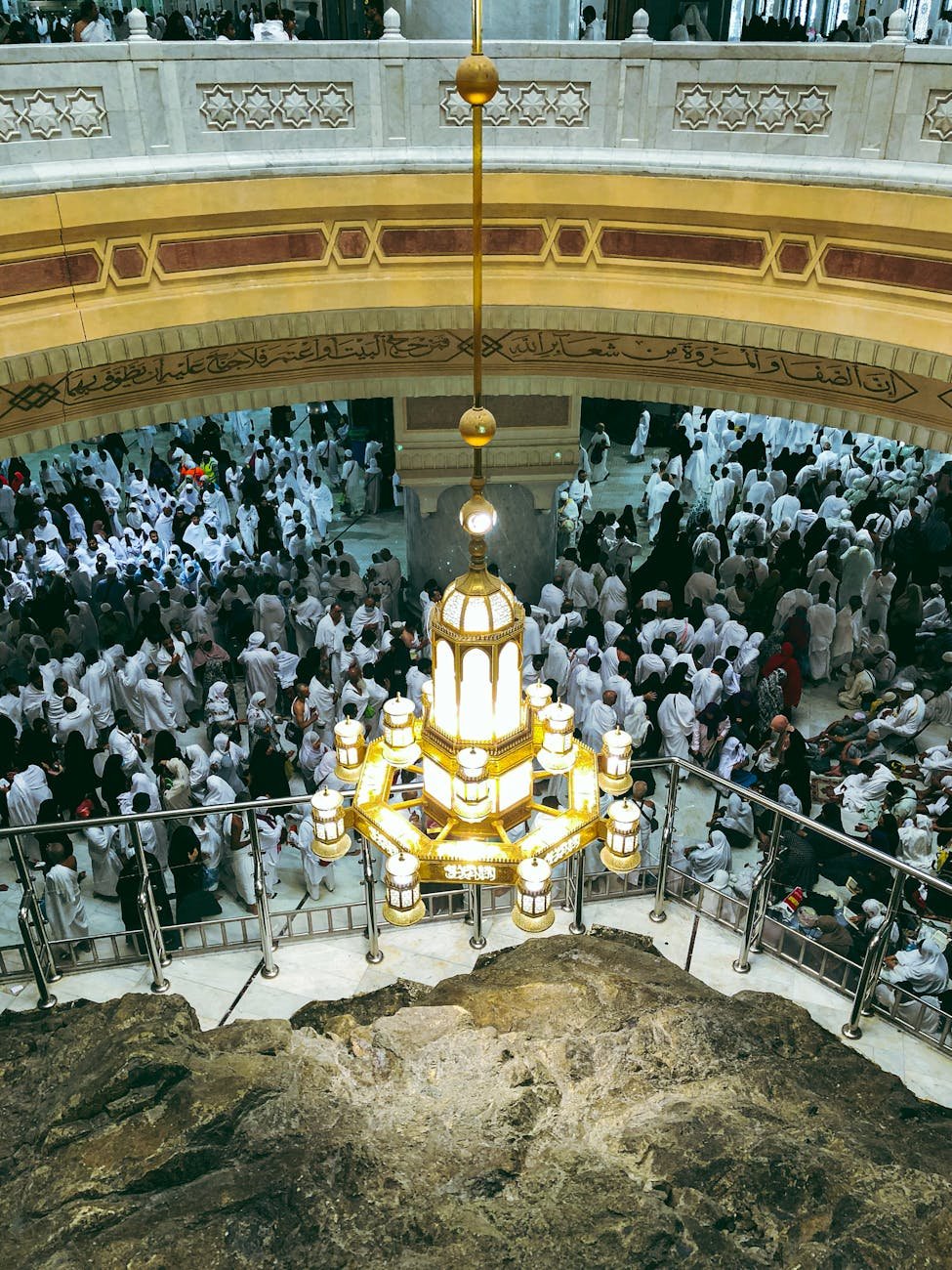 crowds gathered inside the grand mosque of mecca