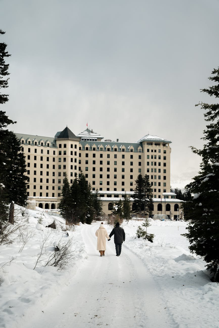 winter stroll at fairmont chateau lake louise
