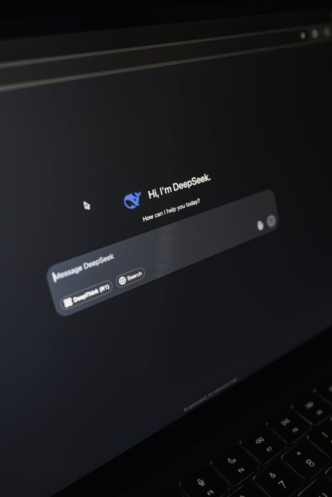 ai chatbot interface on laptop screen