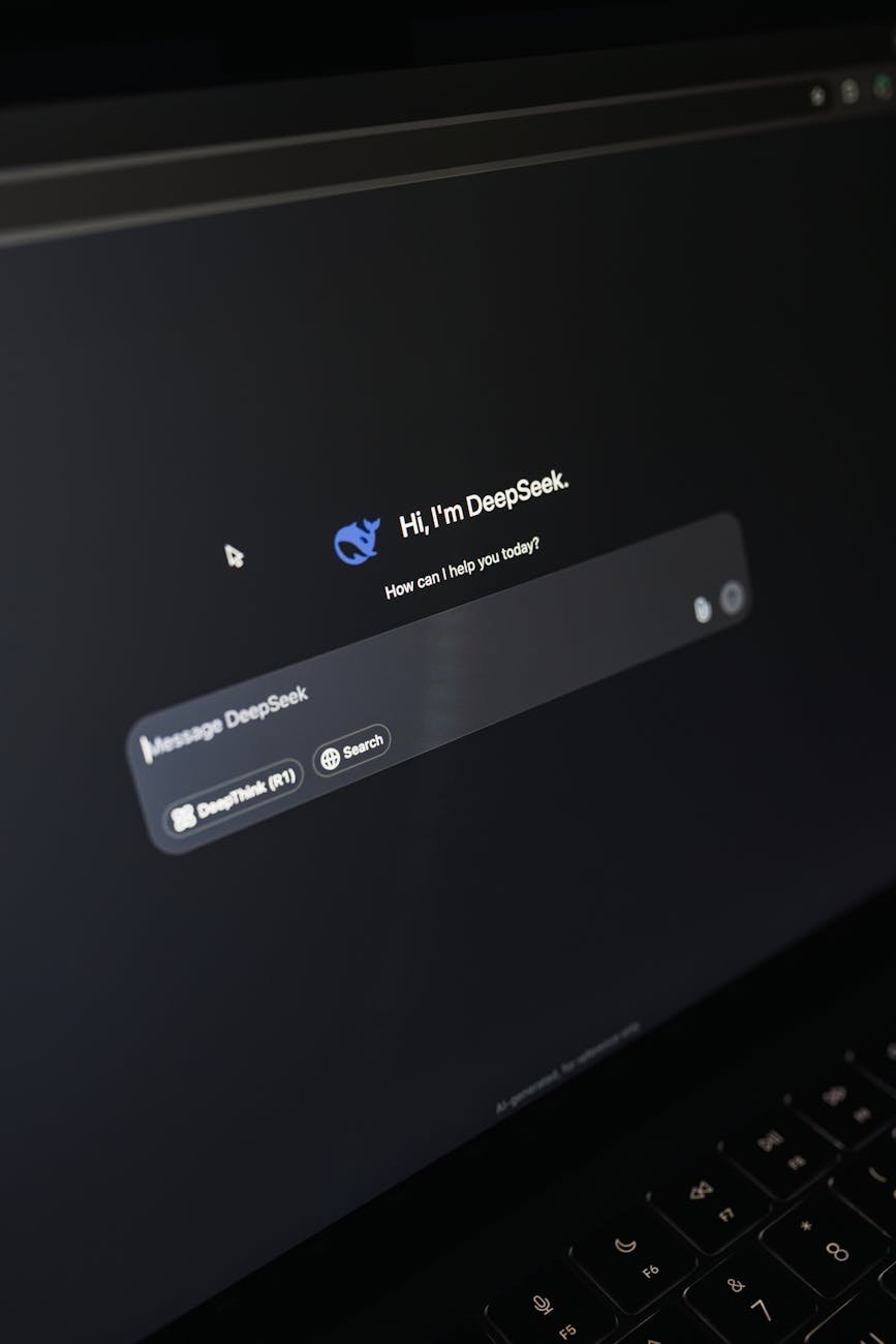ai chatbot interface on laptop screen