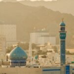 stunning mosque at sunrise in muscat oman