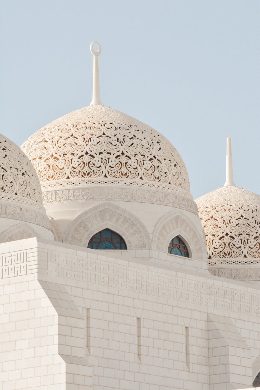 intricate domes of sultan qaboos grand mosque