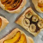 delicious fruit pastries with peaches and bananas