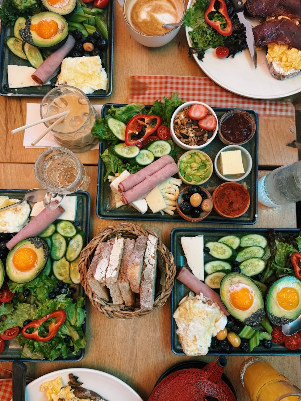gourmet breakfast spread with fresh ingredients
