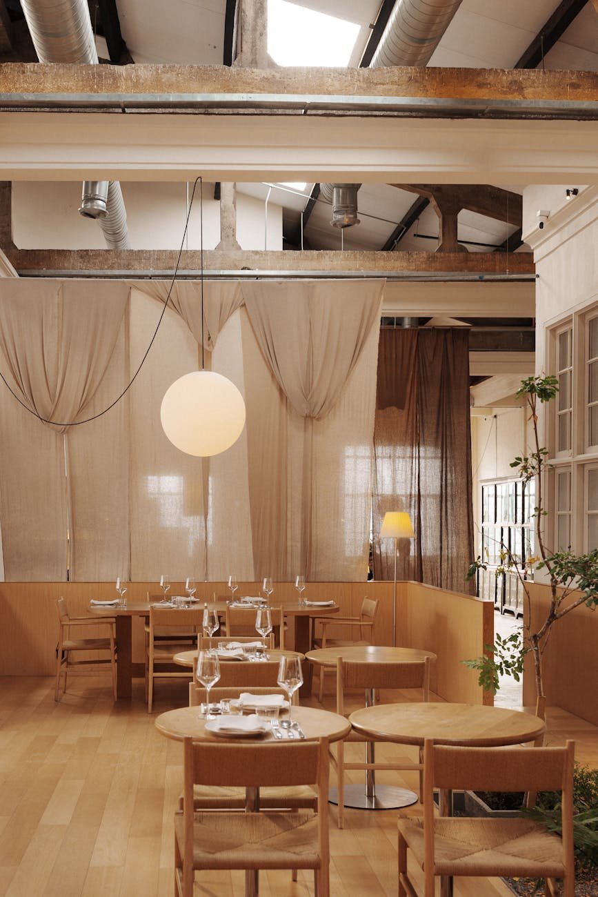 modern industrial style restaurant interior in george town