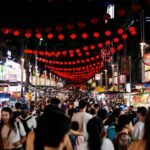 people gathering for street festi