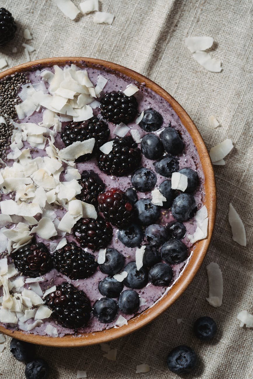 nutritious meal with blackberries