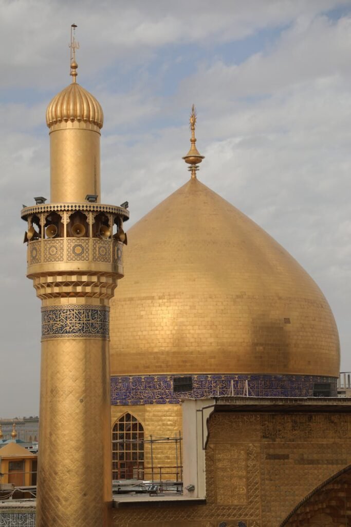 golden shrine of imam hossain in karbela in iraq