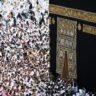 photo of people gathering near kaaba mecca saudi arabia