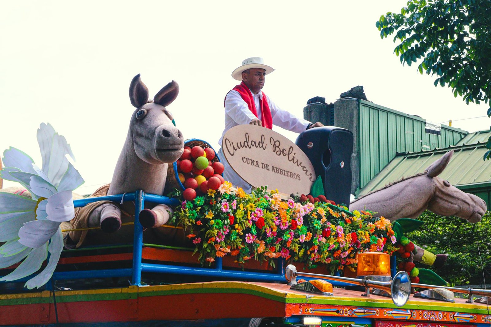 flower festival parade float in medellin