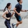 a man and a woman jogging