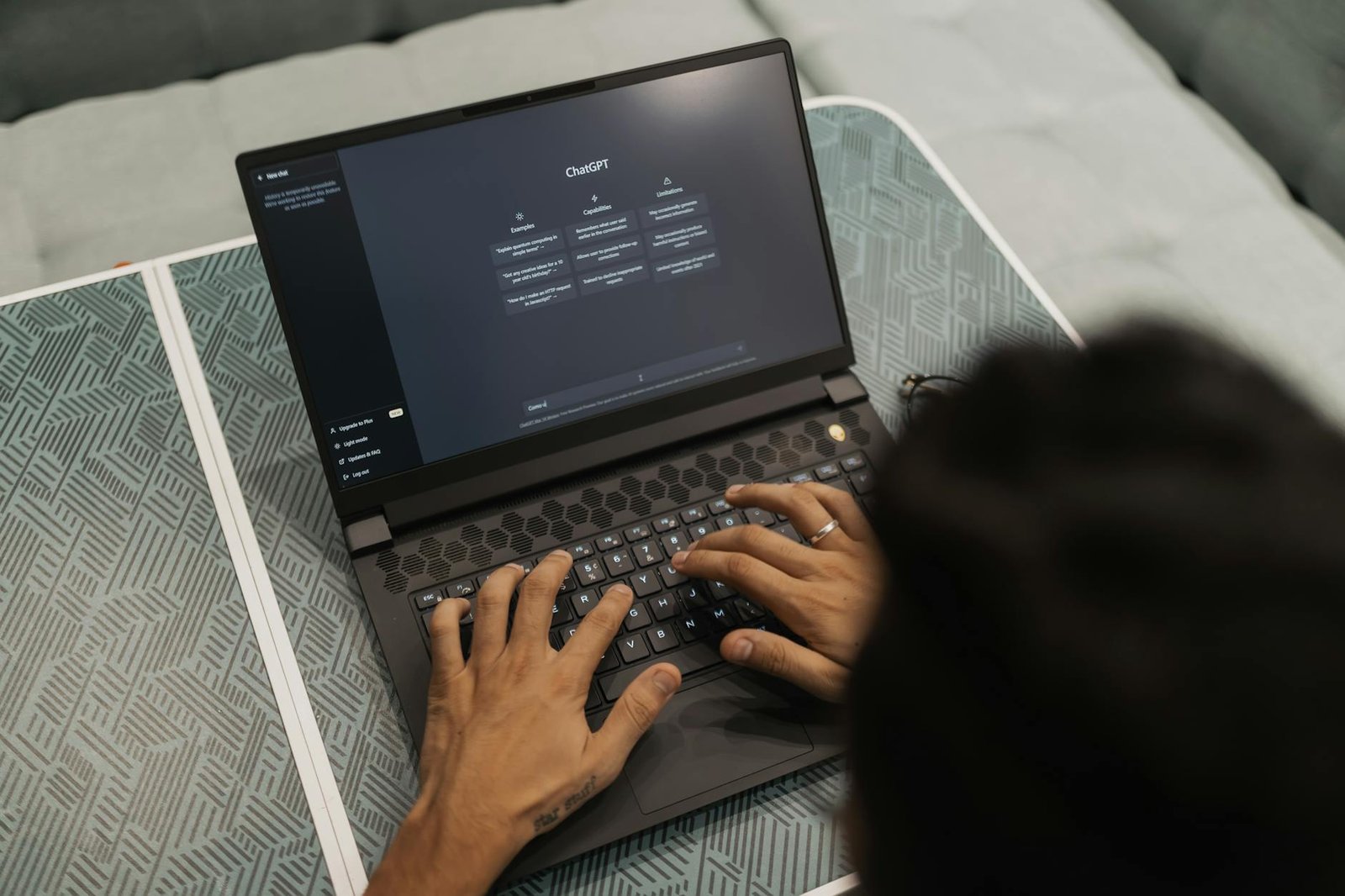 man working with chatgpt