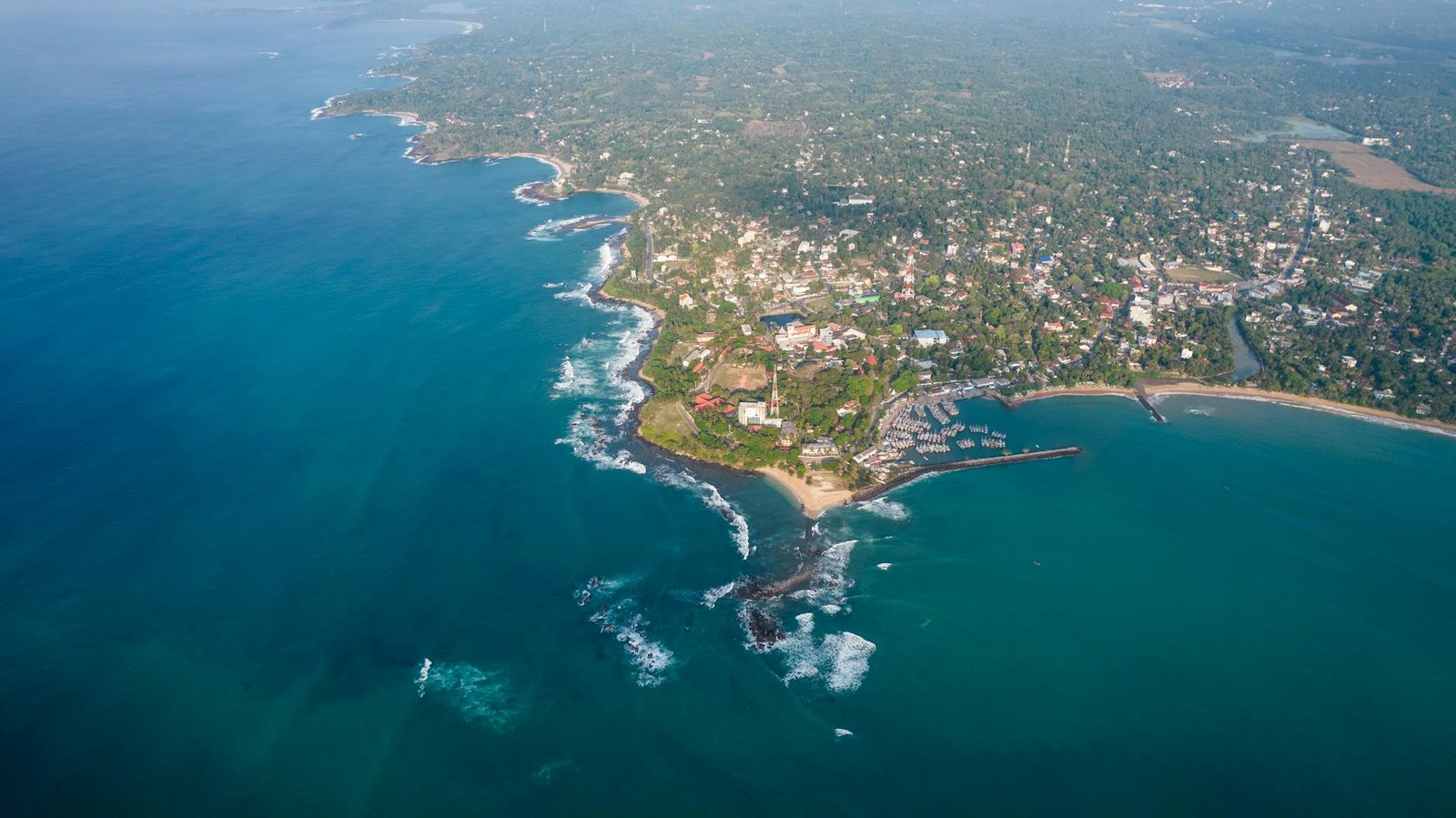 tangalle beach sri lanka drone view