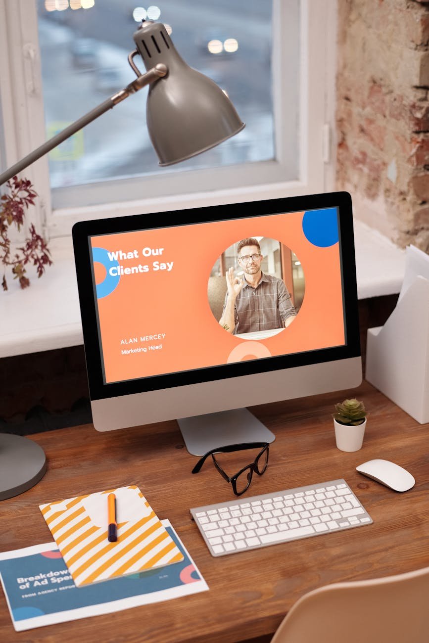 simple workspace at home