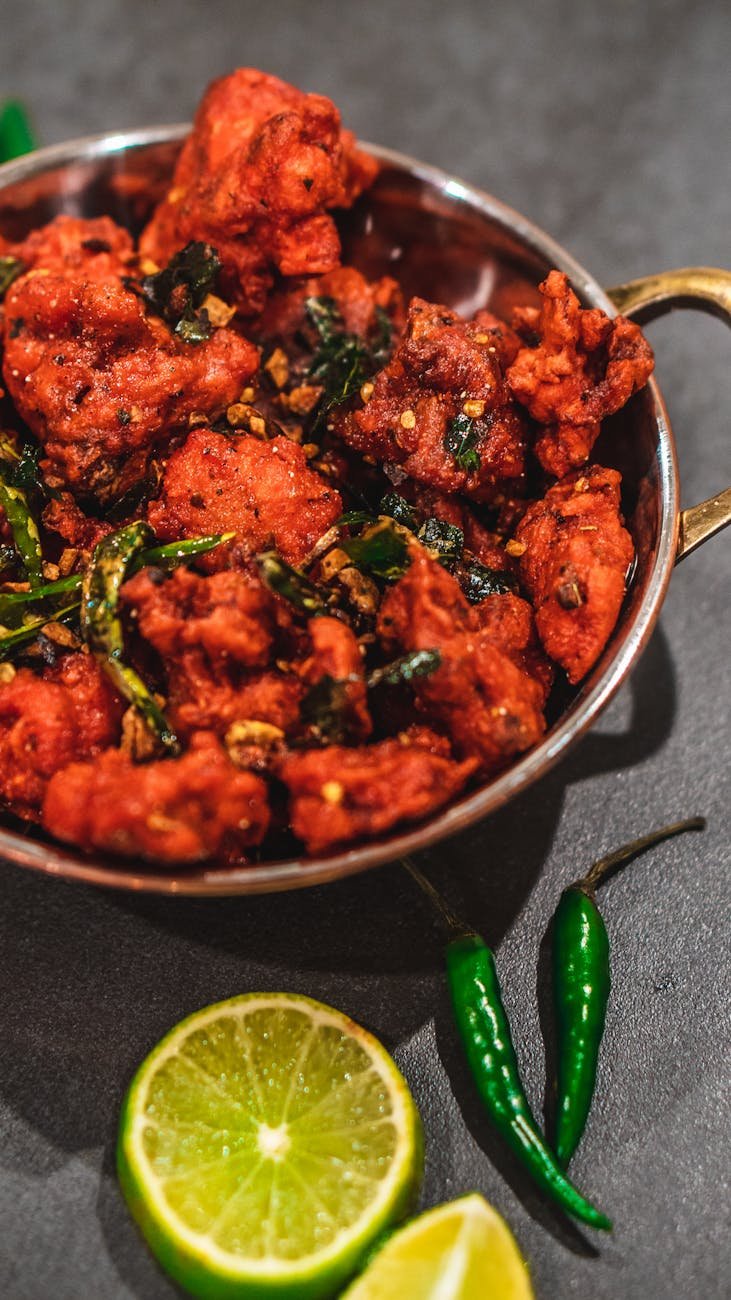 chicken biryani with lemons and peppers