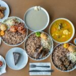 white ceramic bowl with soup on the table