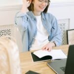 woman working in home office