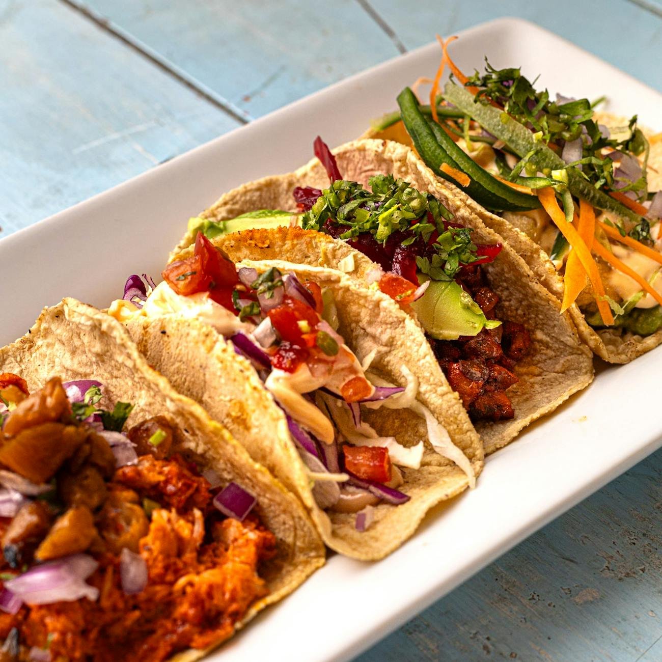 delicious mexican tacos platter in mexico city