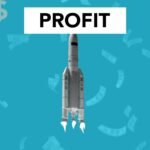 illustration of rocket flying falling money banknotes