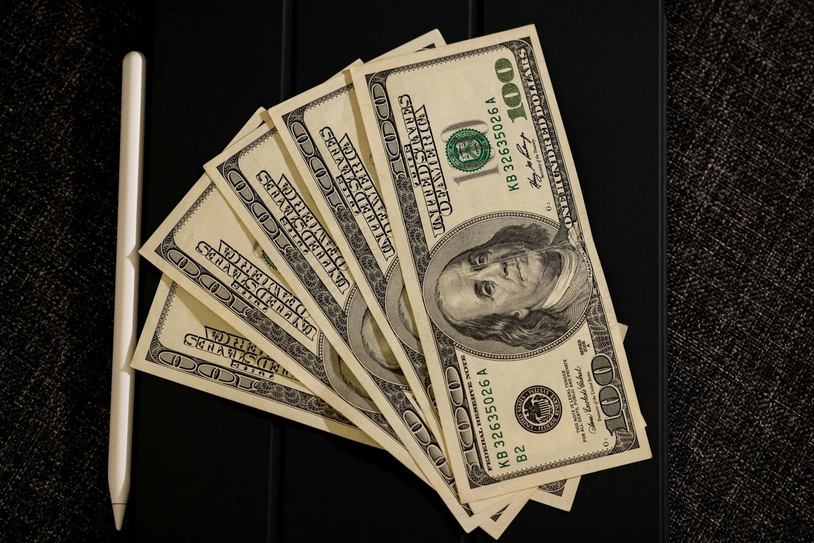 top view photo of dollar bills