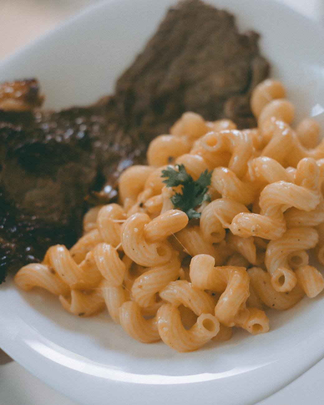 meal with meat and macaroni