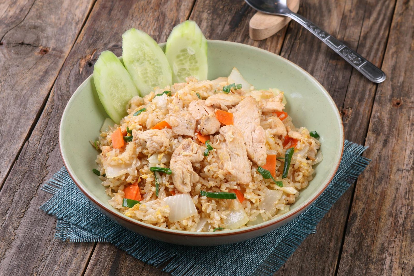 delicious asian chicken fried rice dish