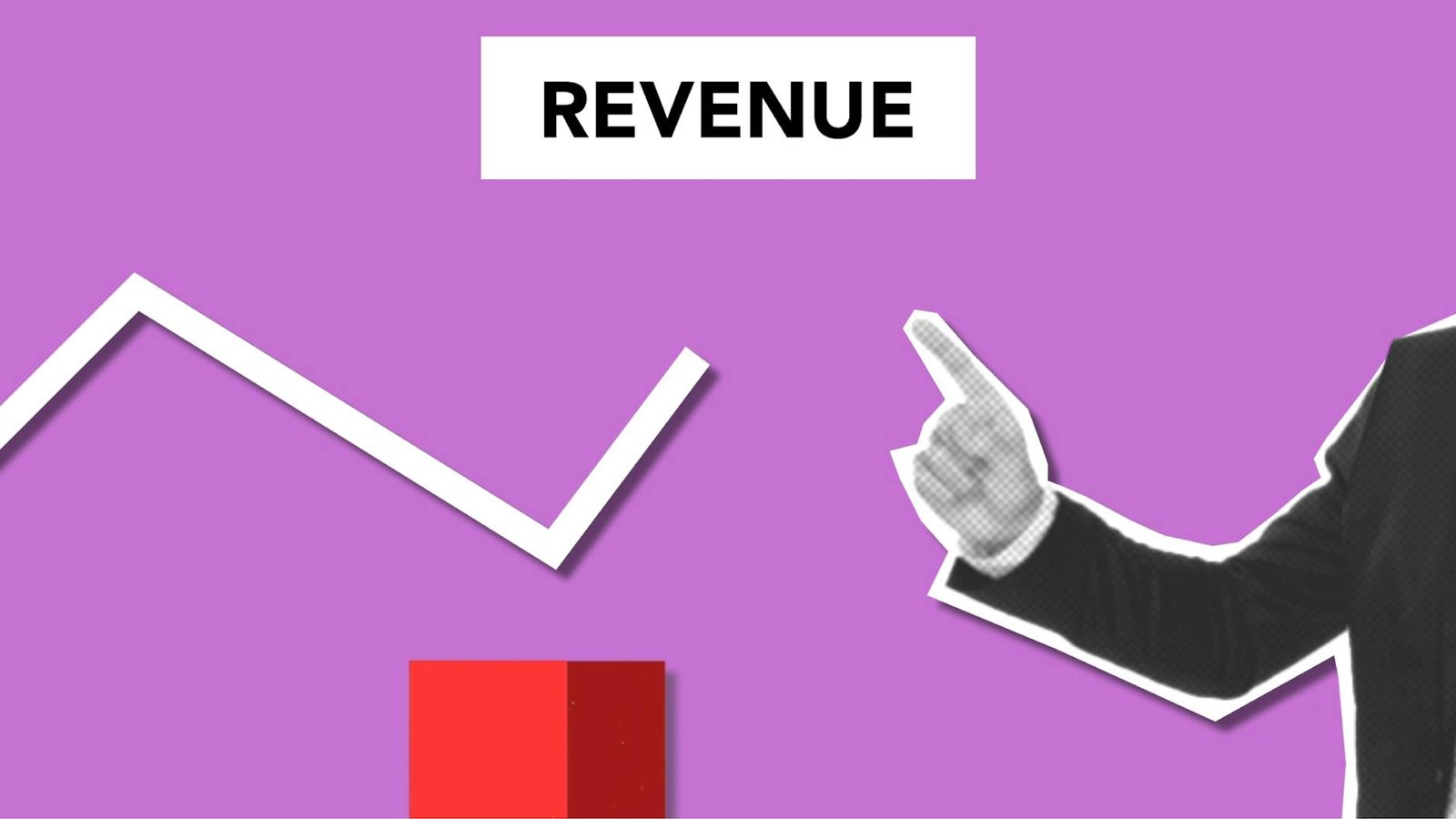cutout paper composition of businessman showing graph of revenue